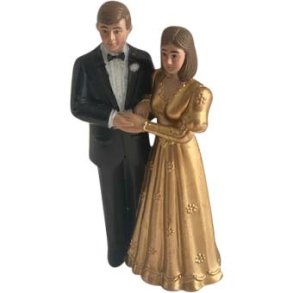 Kagefigur guldbrudepar