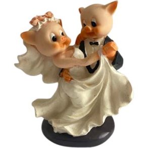 Kagefigur sjove grisepar 