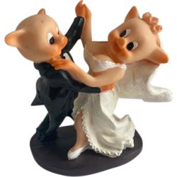 Kagefigur sjove grisepar 