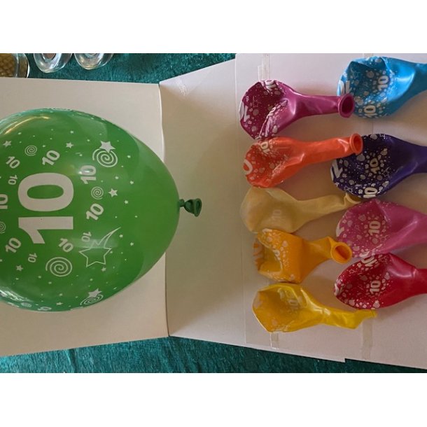 Ballon 10 år i flere farver