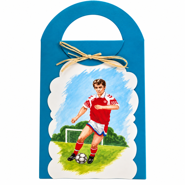 Sangskjuler fodbolddreng p� pose
