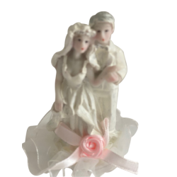 Kagefigur brudepar i hvidt 3 varianter