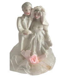 Kagefigur brudepar i hvidt 3 varianter